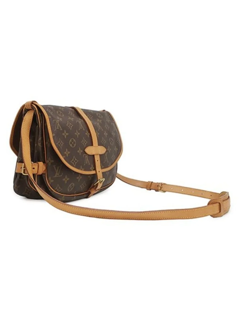 Louis Vuitton Shoulder Bag Saumur 30 Monogram Canvas Gold Brown Crossbody